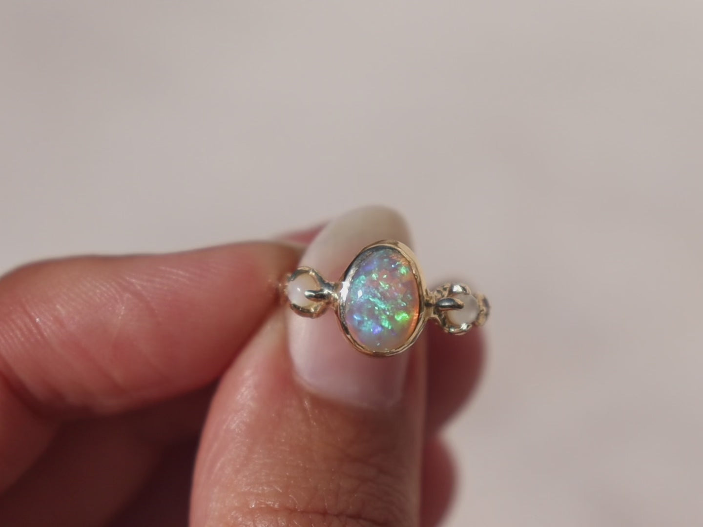 Nerida Ring | Opal, MOP, Diamonds, 14k Gold