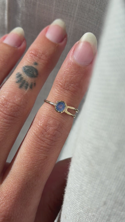 Shooting Star Ring | .32ct Opalescent Blue Sapphire