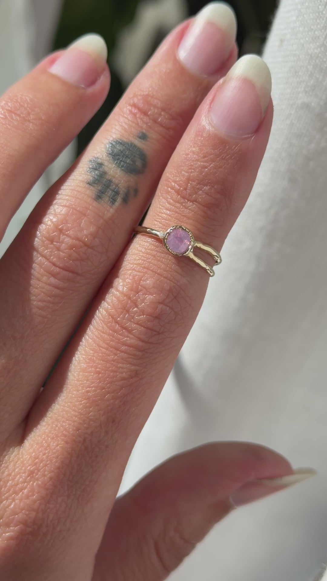 Shooting Star Ring | .36ct Opalescent Pink Sapphire
