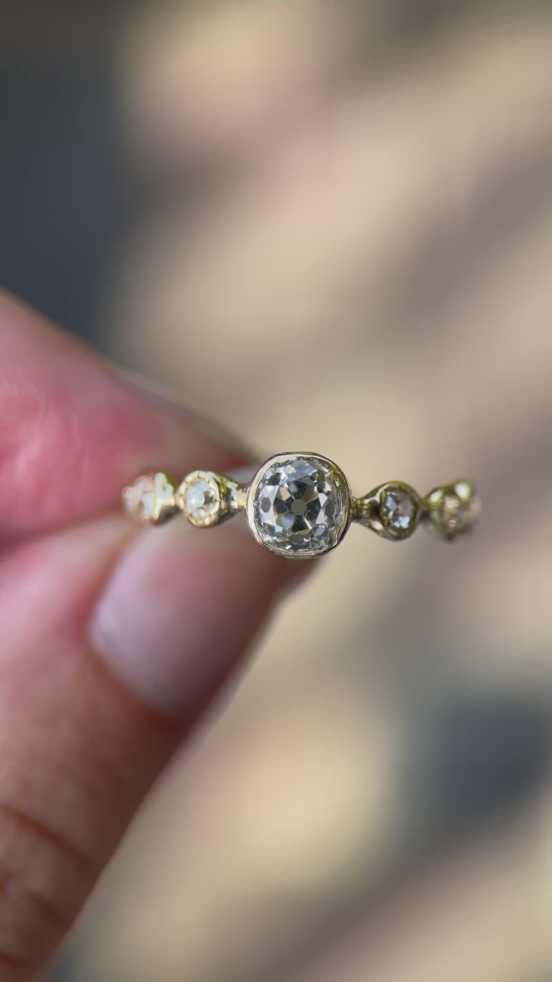 Guinevere | I VS2 Old Mine Diamond, 14k Gold