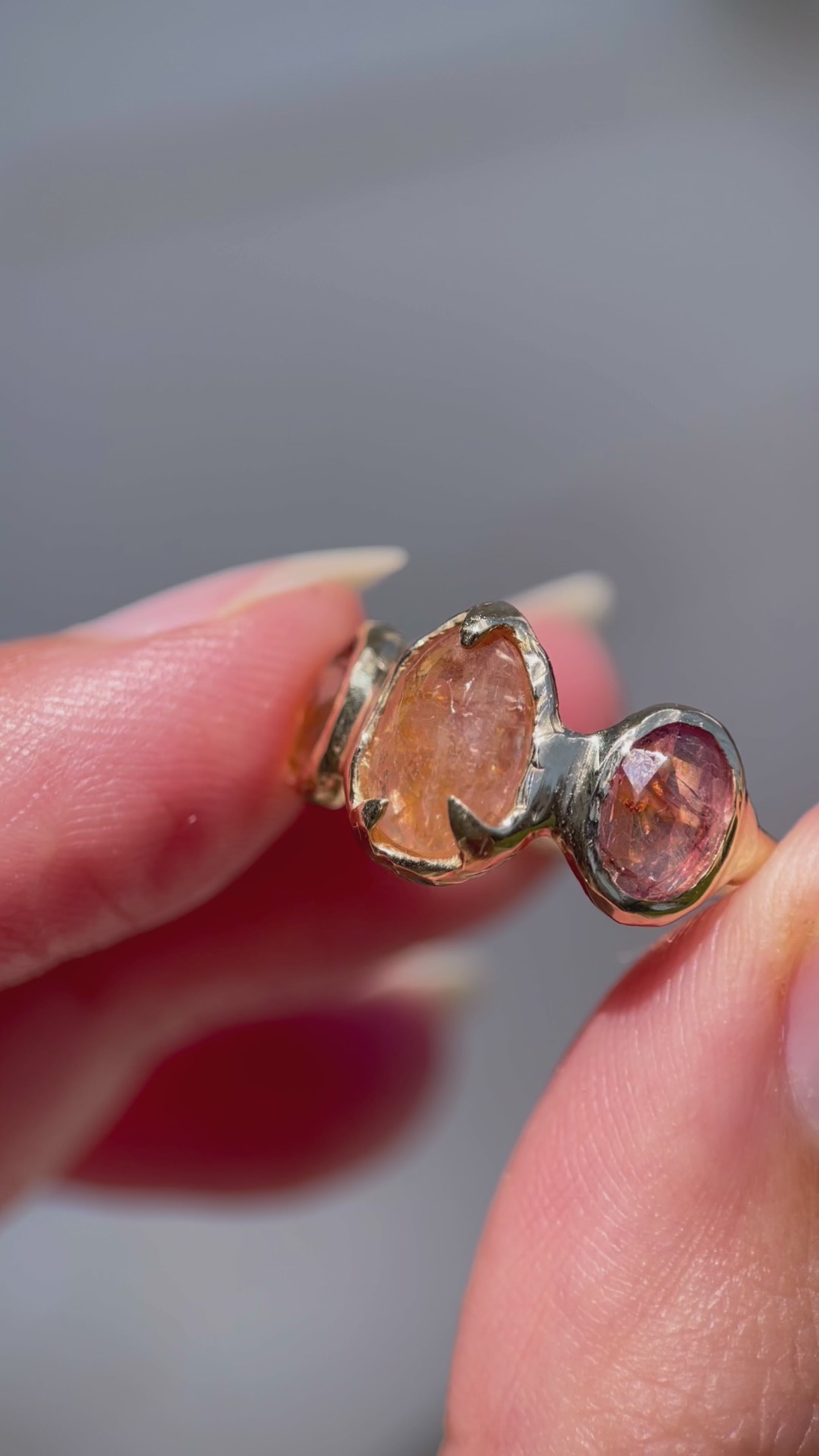 Trio Ring | Rustic Spinels, 14k Gold