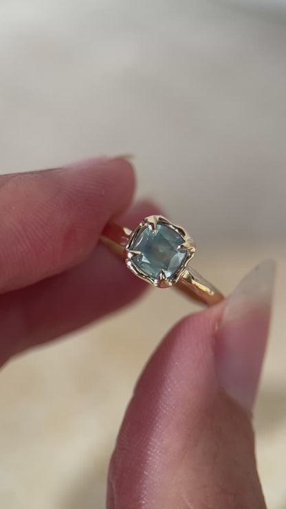 Skye Solitaire | Montana Sapphire, 14k Gold