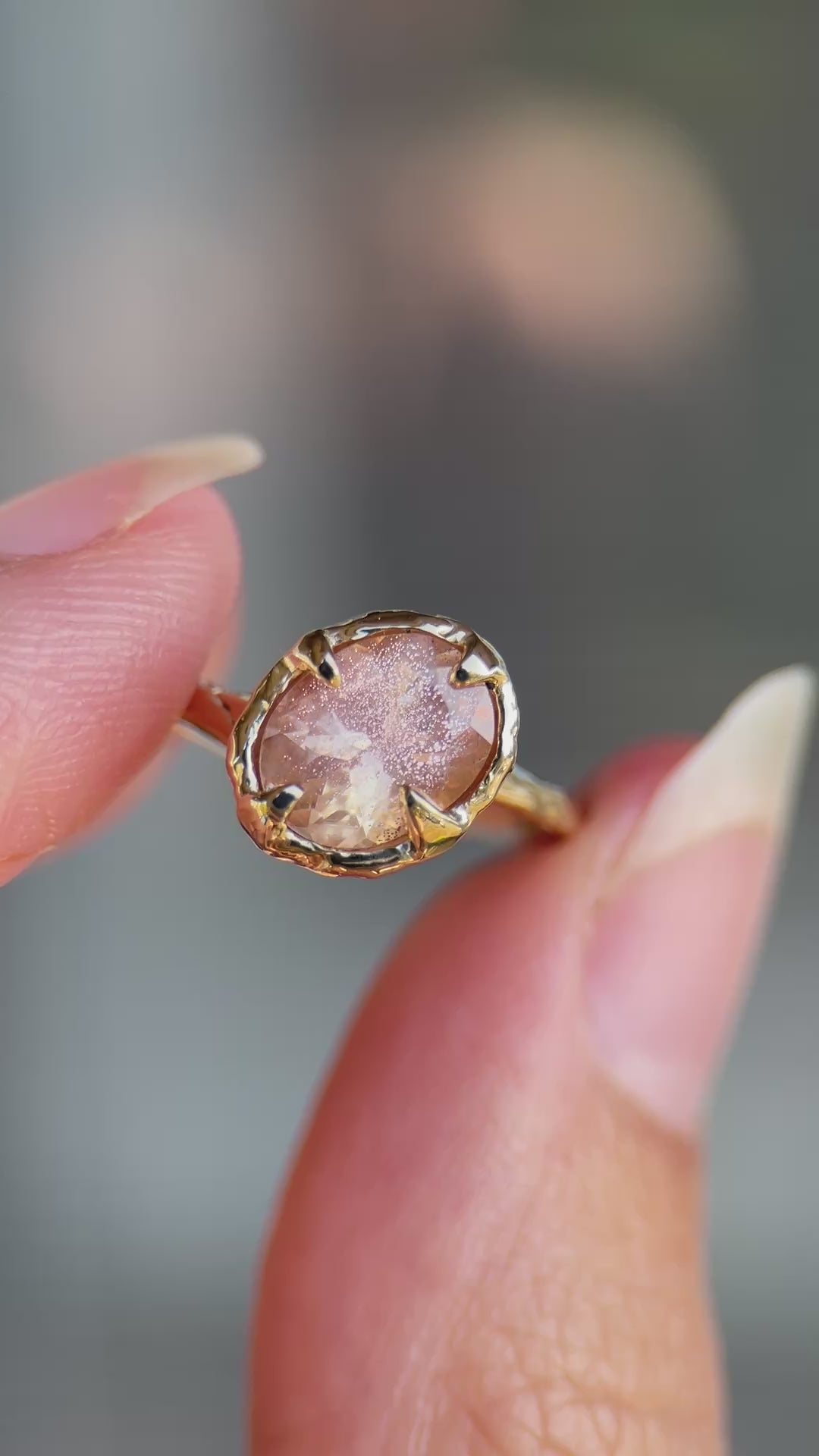 Wake of Stars | Oregon Sunstone, Diamonds, 14k Gold