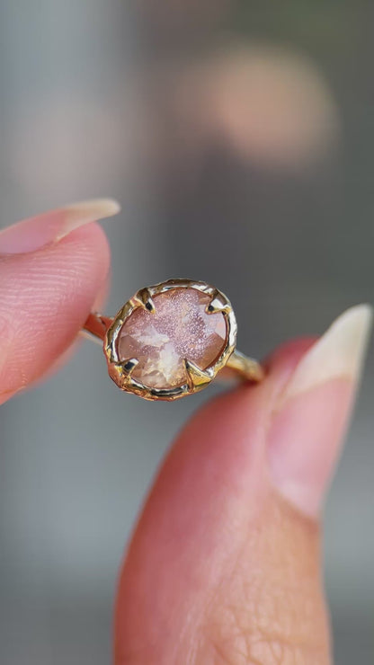 Wake of Stars | Oregon Sunstone, Diamonds, 14k Gold