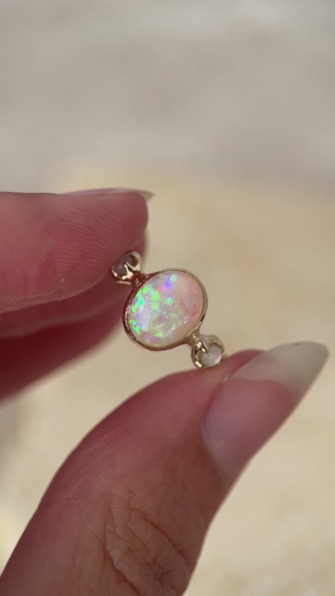 Nerida Ring | Opal, MOP, Diamonds, 14k Gold