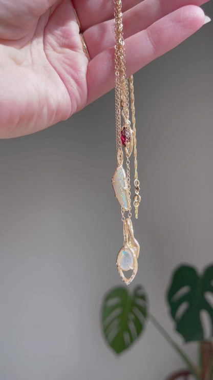 Starlight Pendant | Garnet, Diamonds, 14k Gold