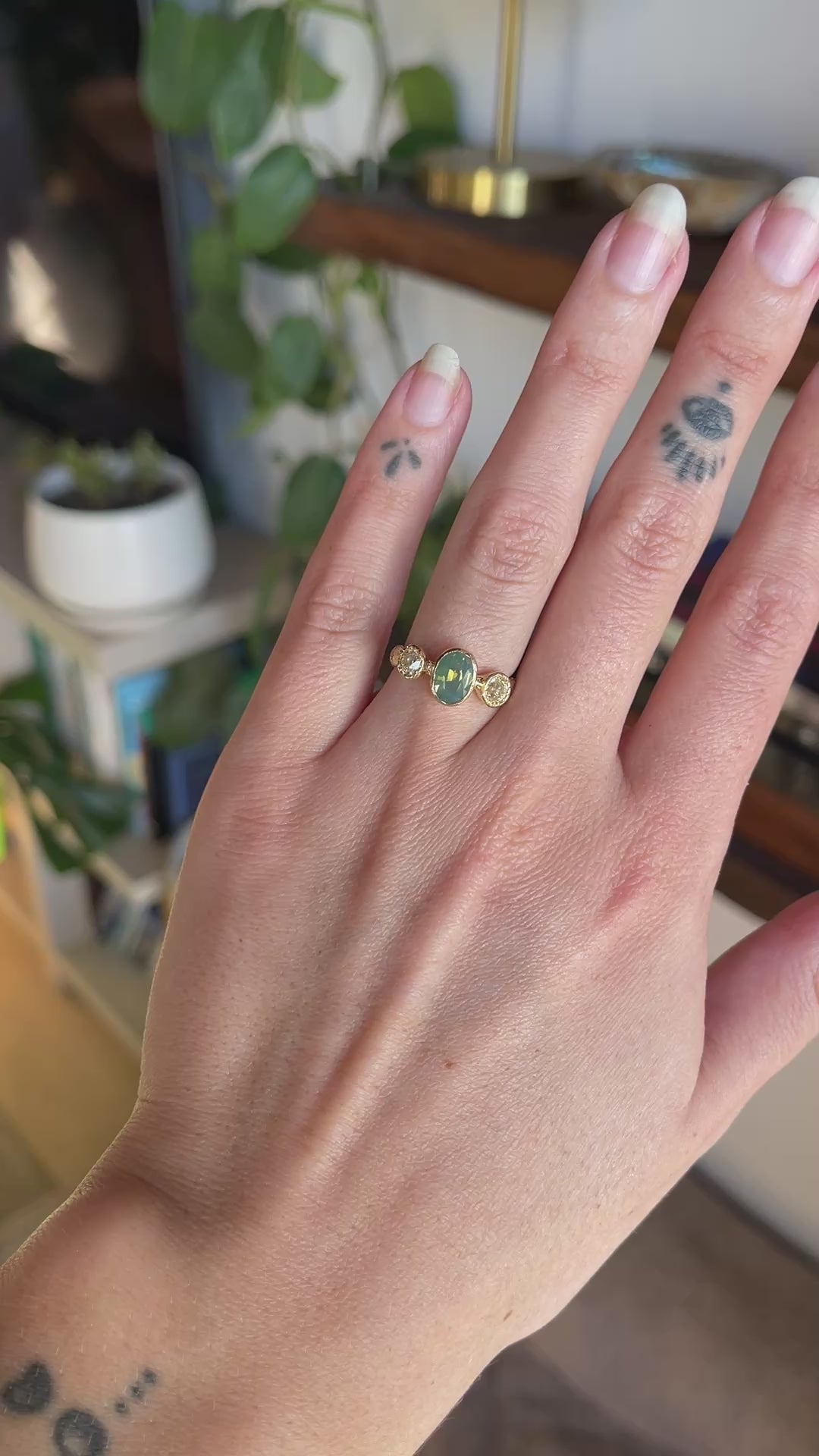 Naiad Ring | Australian Sapphire, Old Mine Diamonds, Diamonds, 14k Gold