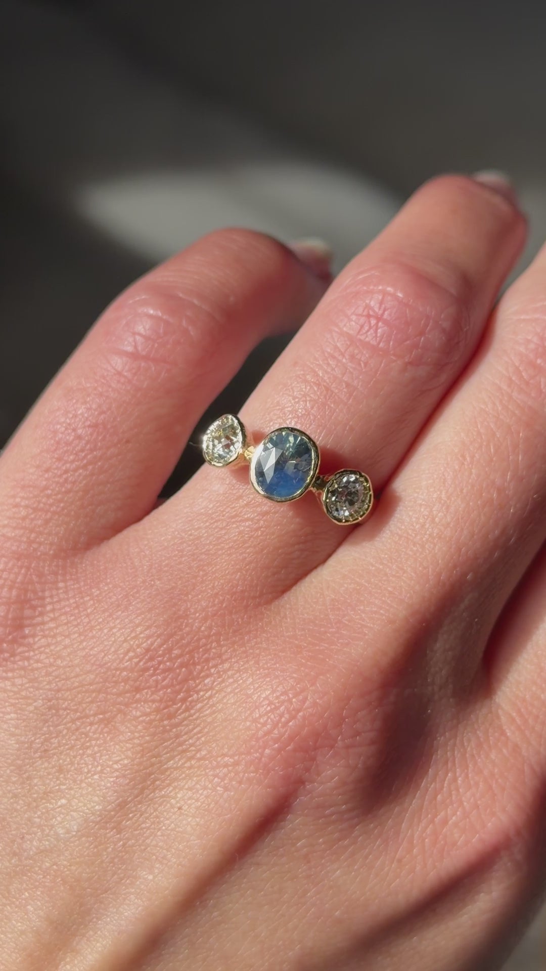 Naiad Ring | Australian Sapphire, Old Mine Diamonds, 14k Gold