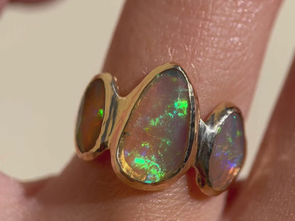 Trio Ring | Opals, 14k Gold