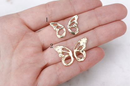 Best Friend butterfly charm necklaces made of 14k yellow gold