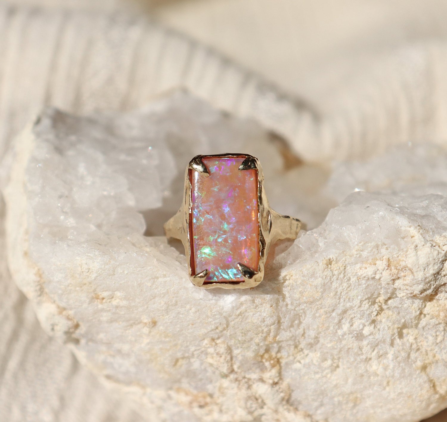 Pipe Opal Ring | 14k Gold