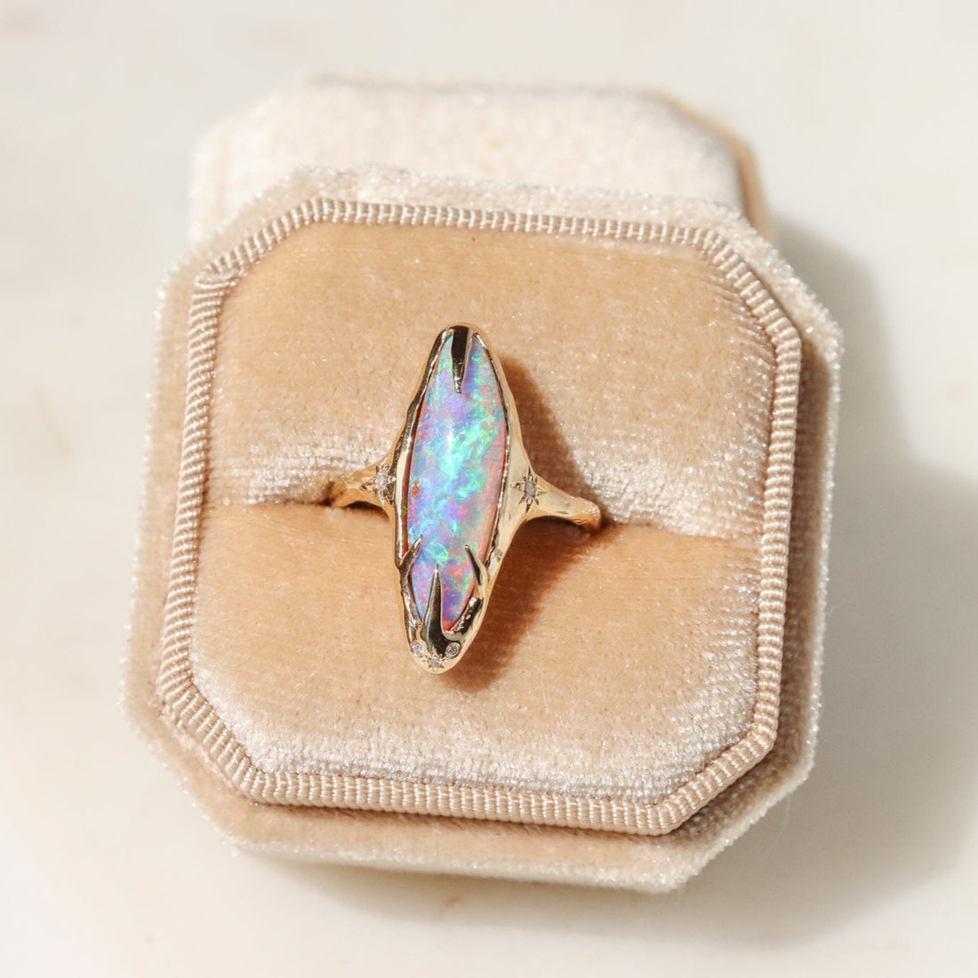 Custom Pipe Opal Ring