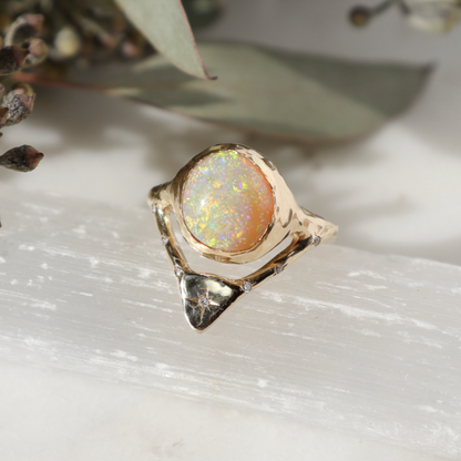 Spellbound Skies | Opal and Diamonds, 14k Gold