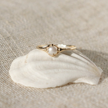 pearl stacking ring set in 14k gold 