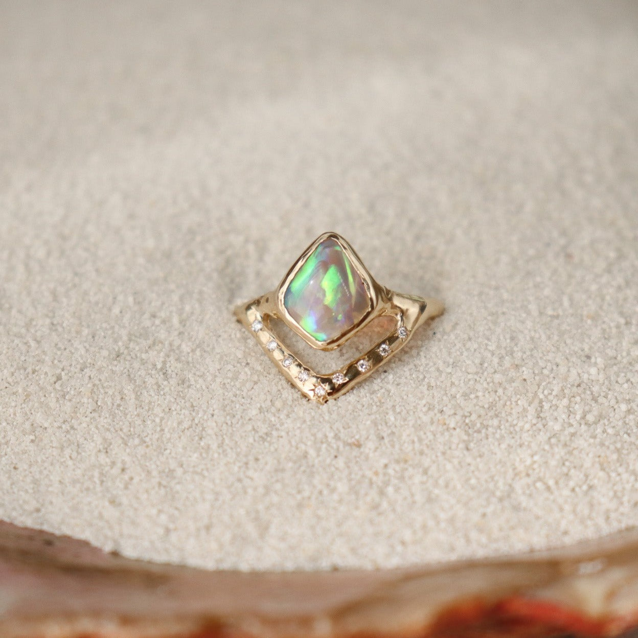 Keeper of Dreams Ring | Opal, Diamonds, 14k Gold