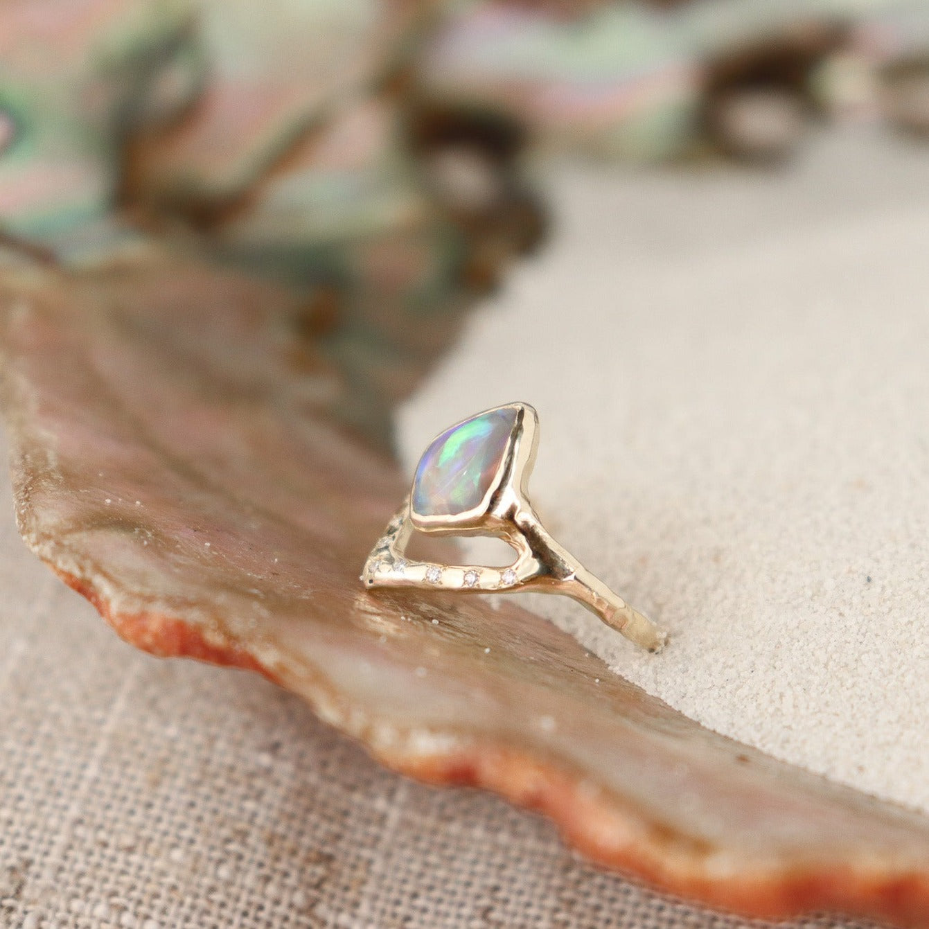 Keeper of Dreams Ring | Opal, Diamonds, 14k Gold