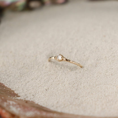 Mini Mother of Pearl Ring | MOP, 14k Gold