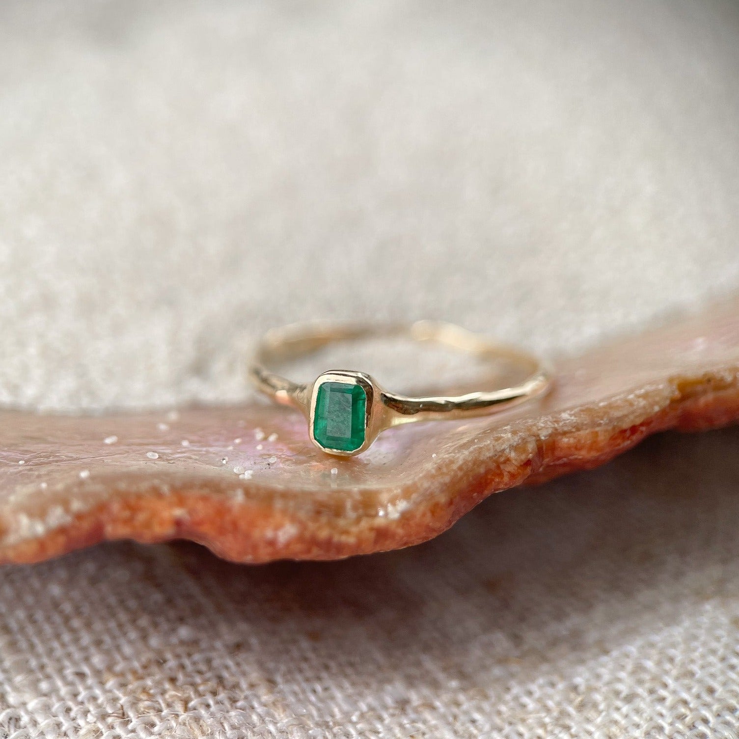 Mini Emerald Ring | Emerald, 14k Gold