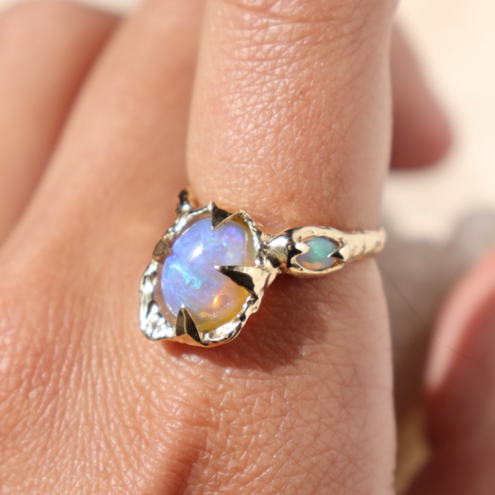 Opal Flower Ring |14k Gold