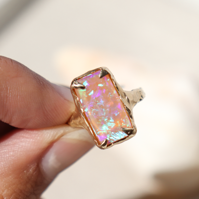 Pipe Opal Ring | 14k Gold